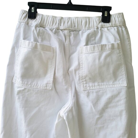 GAP High Rise Wide Leg Utility Jeans Pull On White Size L - Picture 8 of 16
